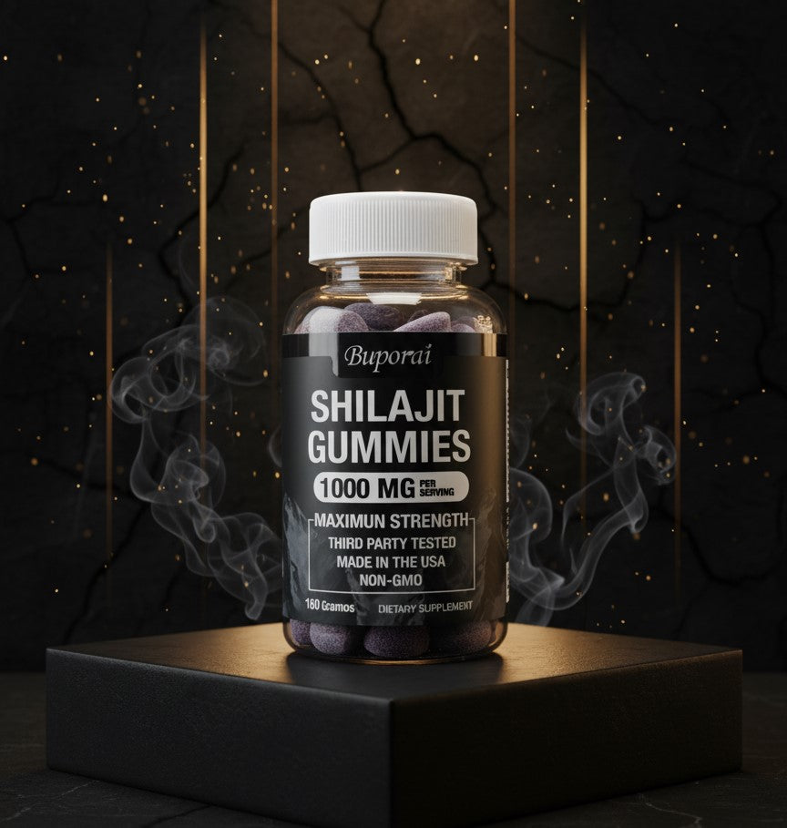 ShilaVit™ Shilajit con Extracto Puro 50mg — 60 Gomitas Sabor Frambuesa