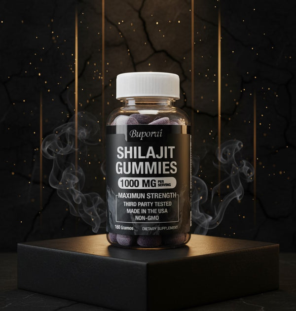 ShilaVit™ Shilajit con Extracto Puro 50mg — 60 Gomitas Sabor Frambuesa