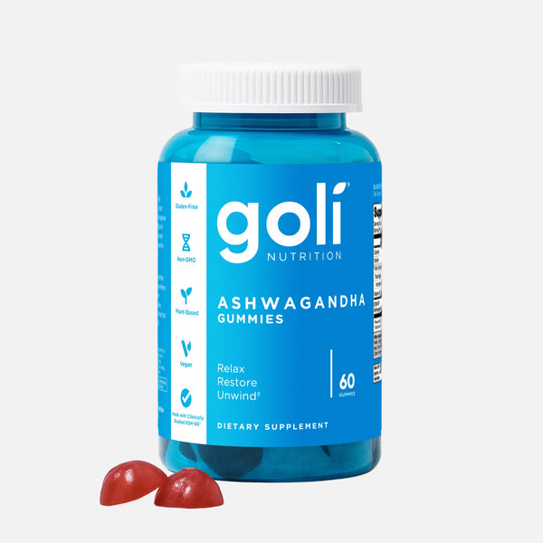 Goli™ Ashwagandha + Vitamina D — Frutos del Bosque, Vegano, de origen vegetal, sin OGM (Non-GMO), libre de gluten y gelatina. Relájate. Recupérate. Desconéctate.